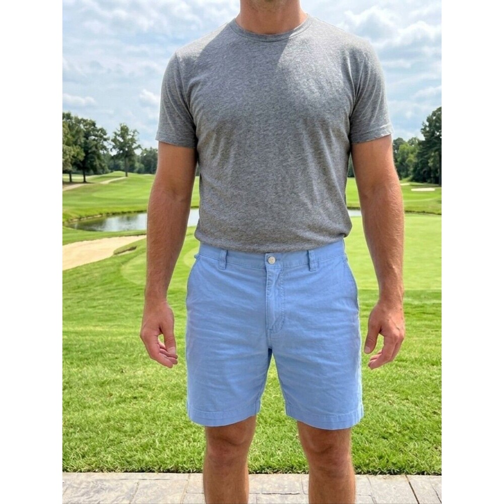 Columbia PFG 6in Flat Front Light Blue Shorts 34waist